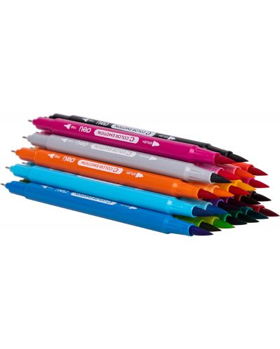 Флумастери Deli Color Emotion - EC151-24, 24 цвята, двувърхи - 2