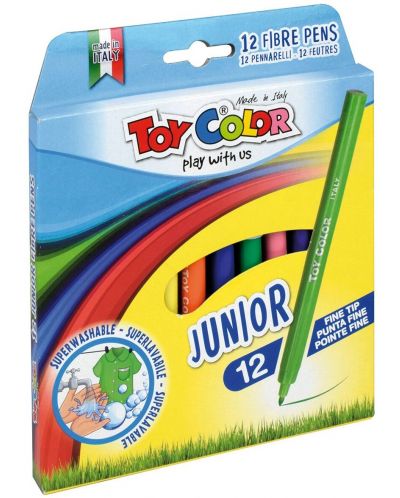 Флумастери Toy Color - Junior, 12 цвята - 1