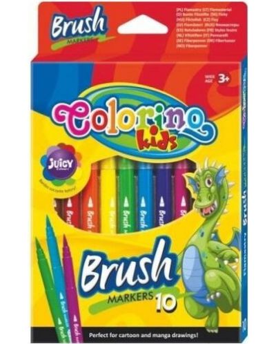 Флумастери с връх четка Colorino Kids - 10 цвята - 1