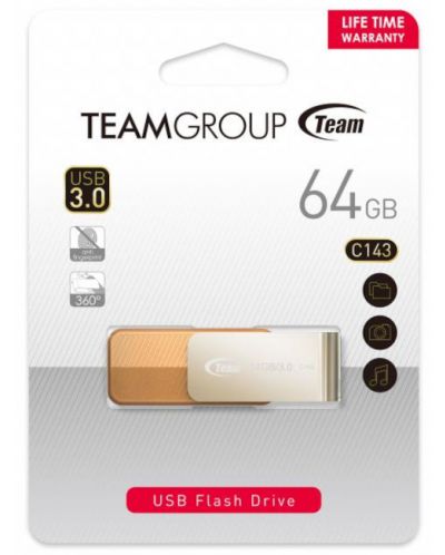 Флаш памет Team Group - C143, 64GB, USB 3.0 - 2