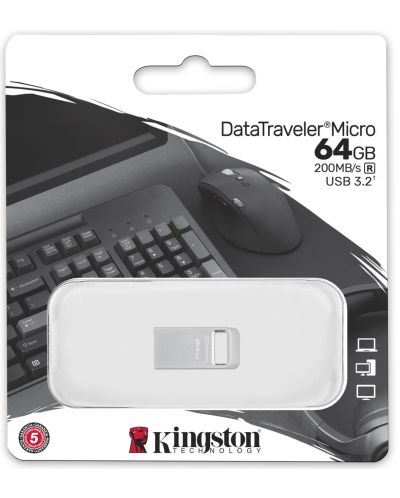 Флаш памет Kingston - DT micro, 64GB, USB 3.2 - 3
