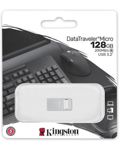 Флаш памет Kingston - DT micro, 128GB, USB 3.2 - 3