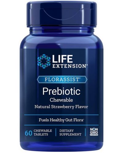 Florassist Prebiotic, 60 веге дъвчащи таблетки, Life Extension - 1