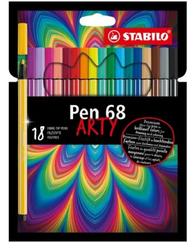 Флумастери Stabilo Arty - Pen 68, 18 цвята - 1
