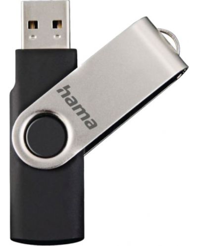 Флаш памет Hama - Rotate, 32GB, USB 2.0, сива/черна - 4