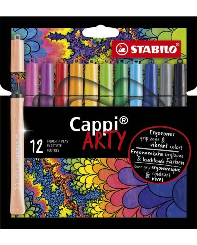 Флумастери Stabilo Arty - Cappi, 12 цвята - 1