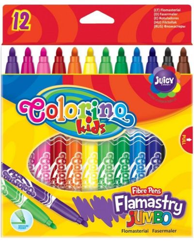 Флумастери Colorino Kids - Jumbo, 12 цвята - 1