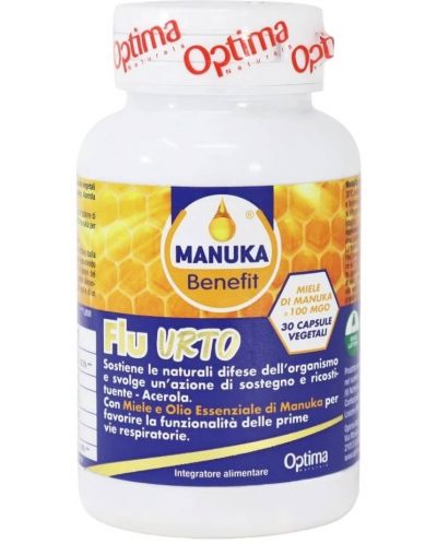 Manuka Benefit Flu Urto, 30 билкови капсули, Optima Naturals - 1