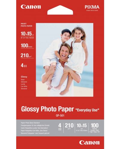 Фотохартия Canon - GP-501, 10x15cm, 100 листа - 1