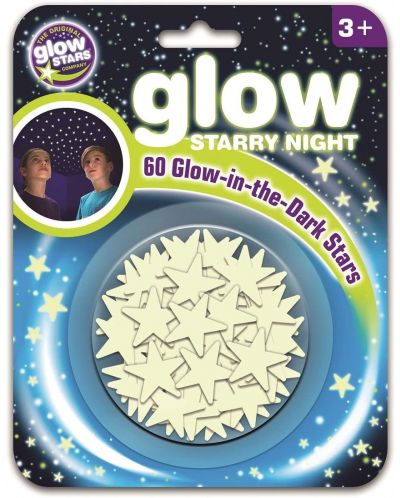 Фосфоресциращи стикери Brainstorm Glow - Звездички, 60 броя - 1