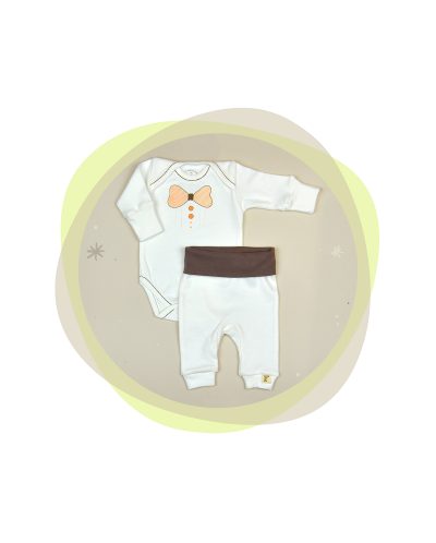 Сет бебешко боди с потури For Babies - Папионка, 80 cm, 9-12 месеца - 1