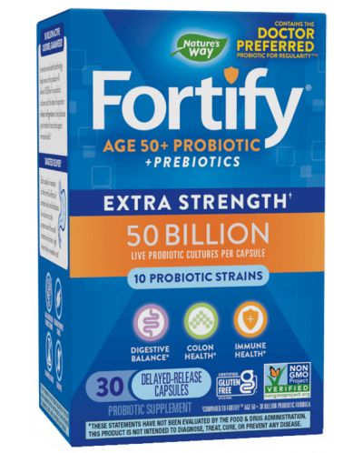 Fortify Extra Strength Probiotic 50 Billion Age 50+, 30 капсули, Nature's Way - 1