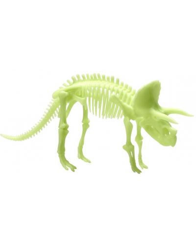 Фосфоресцираща фигурка Brainstorm Glow Dinos - Трицератопс, скелет - 2