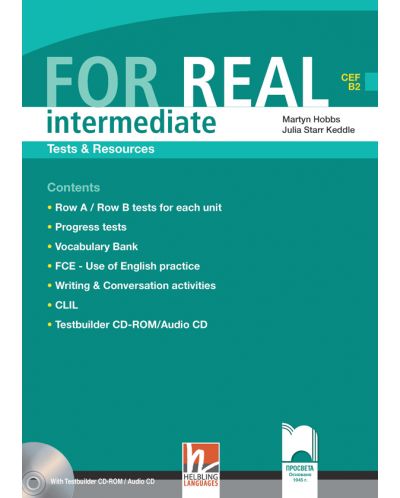 For Real Intermediate. Test & Resources: Английски език - ниво В2 (Книга с тестове и ресурси + CD) - 2