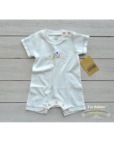 Бебешко гащеризонче с къс ръкав For Babies -  Охлювче с точки, 1-3 месеца - 1