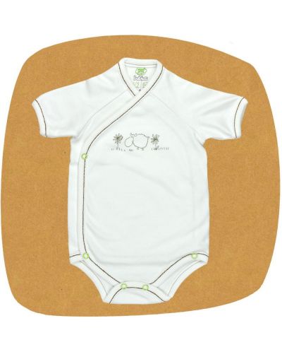 Боди камизолка с къс ръкав For Babies - Овчица, 1-3 месеца