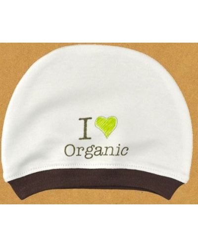 Бебешка шапка с картинка - I love Organic - 1