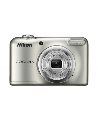 Фотоапарат Nikon Coolpix A10 Silver + калъф Nikon и зарядно GP с 2хАА 2000 mAh - сребърен