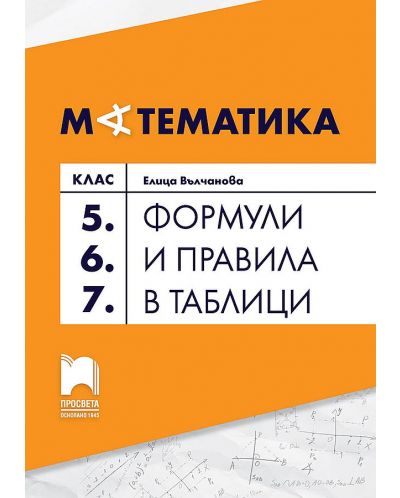 Формули и правила в таблици. Математика 5.,6. и 7. клас. Учебна програма 2024/2025 - Елица Вълчанова (Просвета) - 1