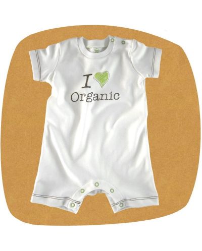 Бебешко гащеризонче с къс ръкав For Babies - Organic, 6-12 месеца - 1