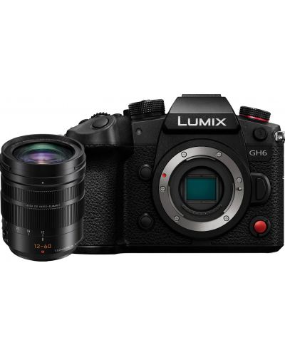 Безогледален фотоапарат Panasonic - Lumix GH6, 12-60mm, Black - 1