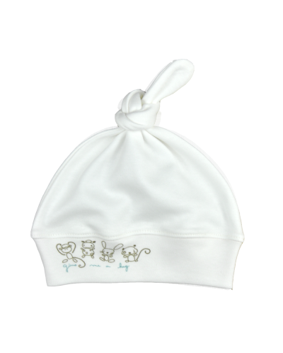 Бебешка шапка с възел For Babies - Give me a hug, синя, 0-3 месеца - 1