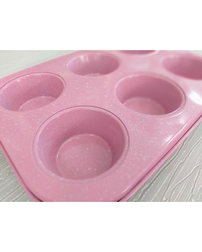 Форма за печене на 6 броя мъфини Morello - Pink, 26.5 х 18.5 cm, розовa - 3