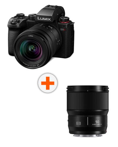 Фотоапарат Panasonic - Lumix S5 II, S 20-60mm, f/3.5-5.6, Black + Обектив Panasonic - Lumix S, 50mm, f/1.8 - 1