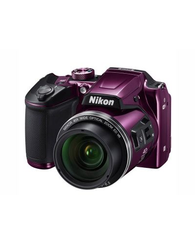 Фотоапарат Nikon Coolpix B500 + Зарядно устройство и 4бр. Акумулаторни батерии - лилав