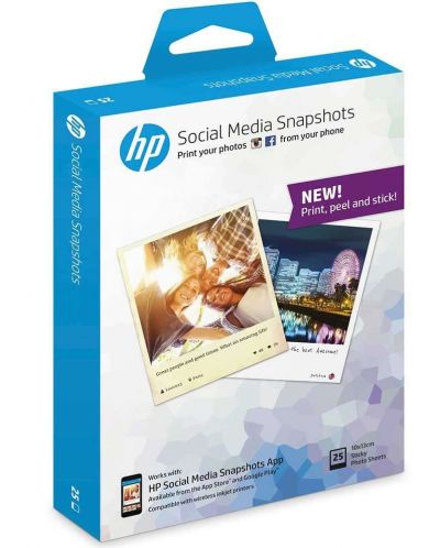 Фото хартия HP - Social Media Snapshots, Soft-gloss, 265 g/m2 - 1