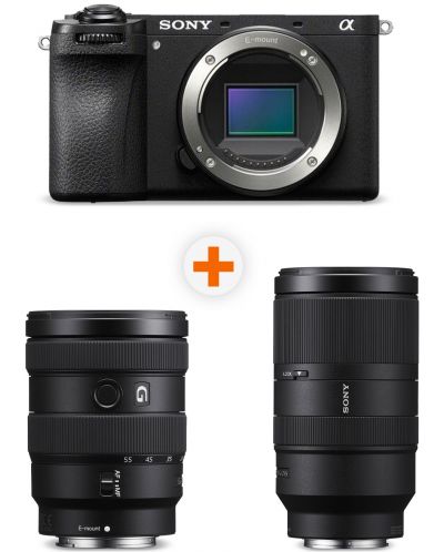 Фотоапарат Sony - Alpha A6700, Black + Обектив Sony - E, 16-55mm, f/2.8 G + Обектив Sony - E, 70-350mm, f/4.5-6.3 G OSS - 1
