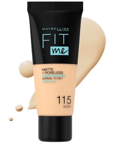 Maybelline Фон дьо тен Fit Me, Matte, Ivory, 115, 30 ml - 1
