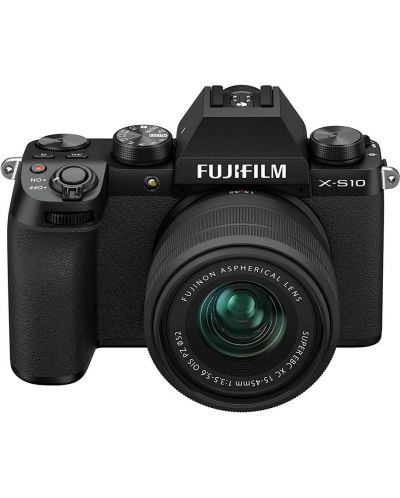 Фотоапарат Fujifilm - X-S10, XC 15-45mm f/3.5-5.6 OIS PZ XC, черен - 1