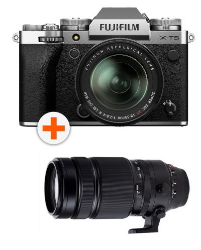 Фотоапарат Fujifilm - X-T5, 18-55mm, Silver + Обектив Fujinon XF 100-400mm F/4.5-5.6 R LM OIS WR - 1