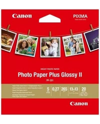 Фотохартия Canon - Plus Glossy II PP-201, 20 листа, 13x13 cm - 1