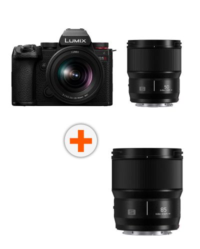 Фотоапарат Panasonic - Lumix S5 II + S 20-60mm + S 50mm + Обектив Panasonic - Lumix S, 85mm f/1.8, Bulk - 1
