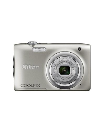 Фотоапарат Nikon Coolpix A100 + Памет SDHC Lexar Premium II 8GB + Калъф Case Logic PSL-16 - сребърен