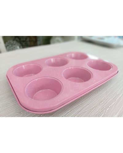 Форма за печене на 6 броя мъфини Morello - Pink, 26.5 х 18.5 cm, розовa - 2
