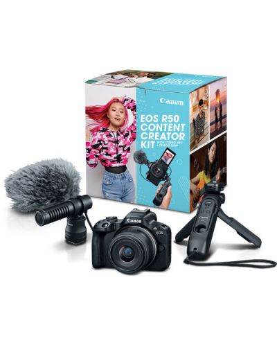 Фотоапарат Canon - EOS R50 Content Creator Kit, Black - 1