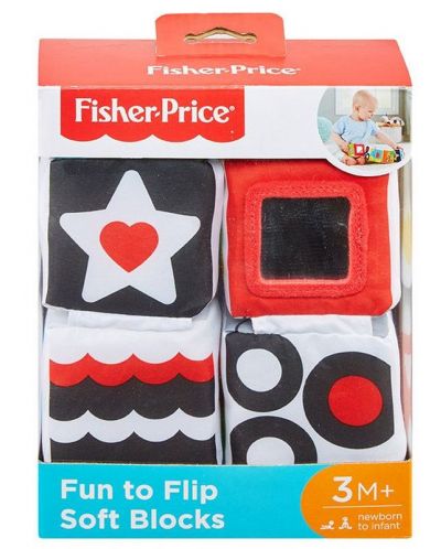 Меки кубчета за игра Fisher Price - Обърни и научи - 2