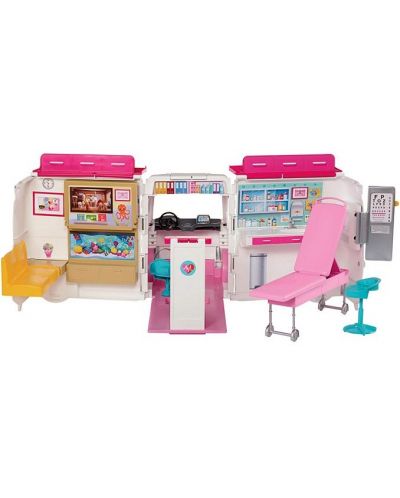Игрален комплект Mattel Barbie - Линейка с мобилна клиника - 4