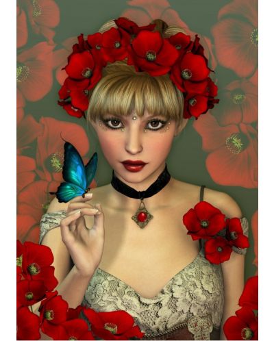 Пъзел Grafika от 1000 части - Дамата и пеперудата - 2