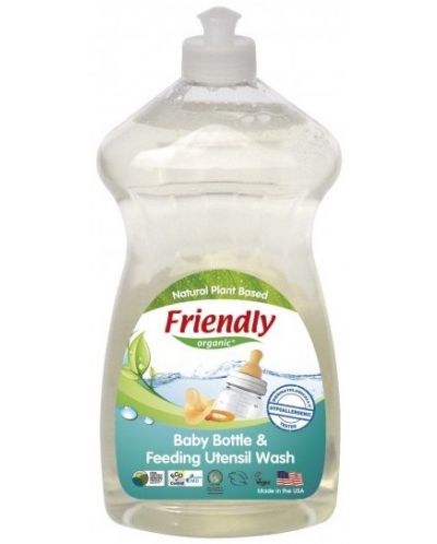 Препарат за ръчно измиване на бебешки шишета Friendly Organic - 739 ml - 1