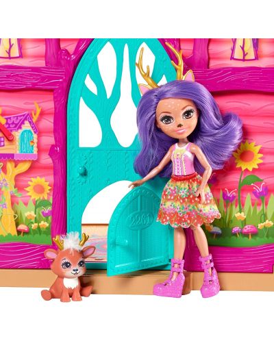 Игрален комплект Mattel Enchantimals - Къщата на Danesa Deer, с кукла и животинче - 3