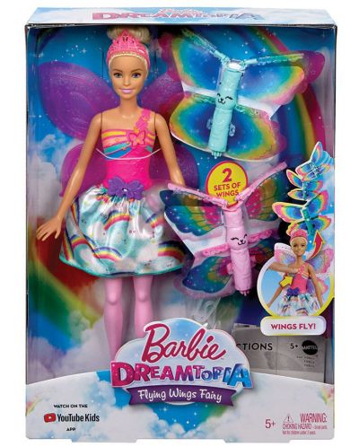 Кукла Mattel Barbie Dreamtopia - Фея, с летящи криле - 1