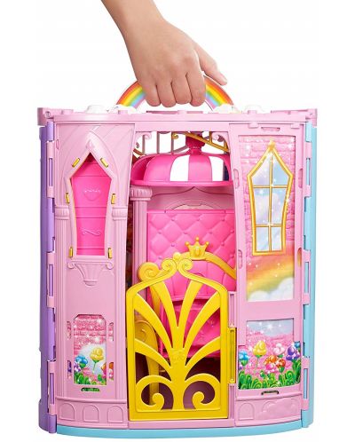 Игрален комплект Mattel Barbie Dreamtopia - Преносим замък за кукли Дъга - 7