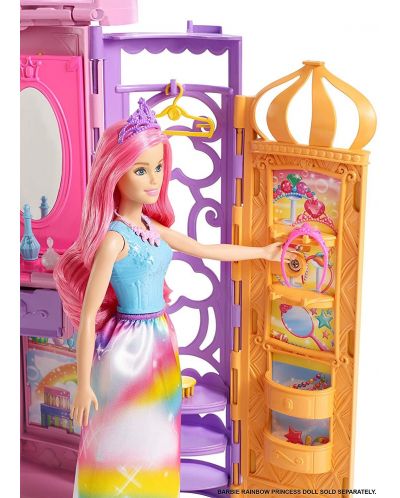 Игрален комплект Mattel Barbie Dreamtopia - Преносим замък за кукли Дъга - 4