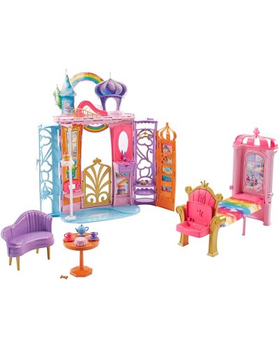 Игрален комплект Mattel Barbie Dreamtopia - Преносим замък за кукли Дъга - 2