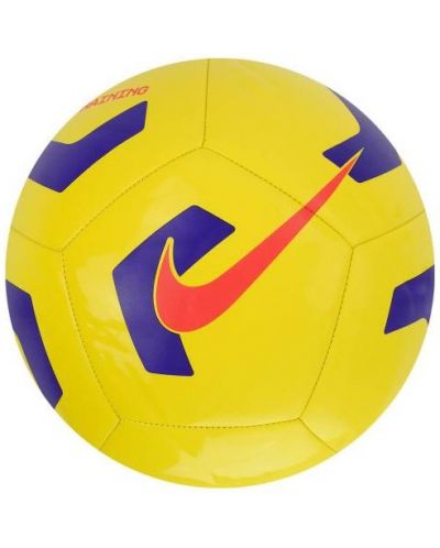 Футболна топка Nike - Pitch Training, размер 5,  жълта/лилава - 1