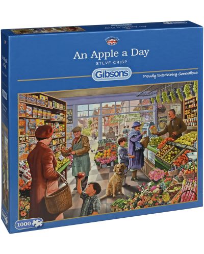 Пъзел Gibsons от 1000 части - Една ябълка на ден, Стив Крисп - 1